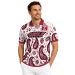 Temple Owls Polo Shirt Custom Paisley Florals Red White Best Selling