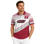 Temple Owls Polo Shirt Custom Slanted Stripes Red White Best Selling