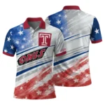 Temple Owls Polo Shirt Custom Star Stripes Red Blue Best Selling