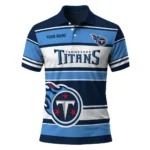 Tennessee Titans Polo Shirt Customized Horizontal Blocks Navy Best Selling