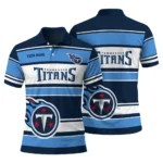 Tennessee Titans Polo Shirt Customized Horizontal Blocks Navy Best Selling