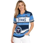 Tennessee Titans Polo Shirt Customized Horizontal Blocks Navy Best Selling