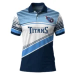 Tennessee Titans Polo Shirt Personalized Slanted Stripes Navy White Best Selling