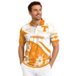 Tennessee Volunteers Polo Shirt Customized Floral Angles Orange White Best Selling