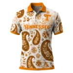 Tennessee Volunteers Polo Shirt Customized Paisley Florals Orange White Best Selling