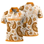 Tennessee Volunteers Polo Shirt Customized Paisley Florals Orange White Best Selling