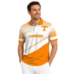 Tennessee Volunteers Polo Shirt Customized Slanted Stripes Orange White Best Selling