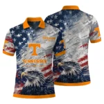 Tennessee Volunteers Polo Shirt Customized Star Brushstrokes Orange Blue Best Selling