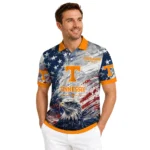 Tennessee Volunteers Polo Shirt Customized Star Brushstrokes Orange Blue Best Selling
