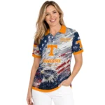 Tennessee Volunteers Polo Shirt Customized Star Brushstrokes Orange Blue Best Selling