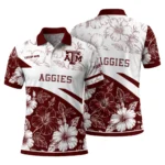 Texas Am Aggies Polo Shirt Personalized Floral Angles Maroon White Best Selling