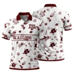 Texas Am Aggies Polo Shirt Personalized Floral Pinstripe Maroon White Best Selling