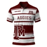 Texas Am Aggies Polo Shirt Personalized Horizontal Blocks Maroon Best Selling