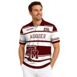 Texas Am Aggies Polo Shirt Personalized Horizontal Blocks Maroon Best Selling