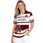 Texas Am Aggies Polo Shirt Personalized Horizontal Blocks Maroon Best Selling