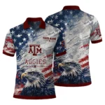 Texas Am Aggies Polo Shirt Personalized Star Brushstrokes Maroon Blue Best Selling