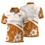 Texas Longhorns Polo Shirt Customized Floral Angles Orange White Best Selling
