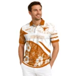 Texas Longhorns Polo Shirt Customized Floral Angles Orange White Best Selling
