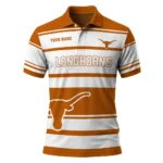 Texas Longhorns Polo Shirt Customized Horizontal Blocks Orange Best Selling