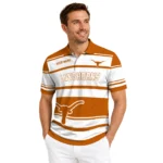 Texas Longhorns Polo Shirt Customized Horizontal Blocks Orange Best Selling