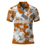 Texas Longhorns Polo Shirt Customized Pixel Camo Orange Best Selling
