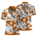 Texas Longhorns Polo Shirt Customized Pixel Camo Orange Best Selling