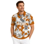 Texas Longhorns Polo Shirt Customized Pixel Camo Orange Best Selling