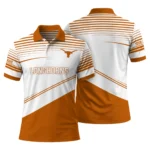 Texas Longhorns Polo Shirt Customized Slanted Stripes Orange White Best Selling