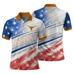 Texas Longhorns Polo Shirt Customized Star Stripes Red Blue Best Selling