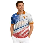 Texas Longhorns Polo Shirt Customized Star Stripes Red Blue Best Selling