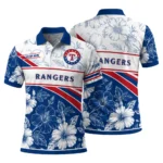 Texas Rangers Polo Shirt Personalized Floral Angles Blue White Best Selling