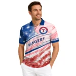 Texas Rangers Polo Shirt Personalized Star Stripes Red Blue Best Selling
