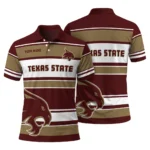 Texas State Bobcats Polo Shirt Personalized Horizontal Blocks Maroon Best Selling