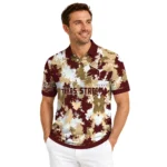 Texas State Bobcats Polo Shirt Personalized Pixel Camo Maroon Best Selling