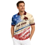 Texas State Bobcats Polo Shirt Personalized Star Stripes Red Blue Best Selling