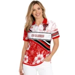 Texas Tech Red Raiders Polo Shirt Custom Floral Angles Red White Best Selling