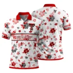 Texas Tech Red Raiders Polo Shirt Custom Floral Pinstripe Red White Best Selling