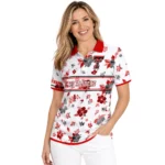 Texas Tech Red Raiders Polo Shirt Custom Floral Pinstripe Red White Best Selling