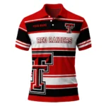 Texas Tech Red Raiders Polo Shirt Custom Horizontal Blocks Red Best Selling