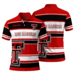 Texas Tech Red Raiders Polo Shirt Custom Horizontal Blocks Red Best Selling
