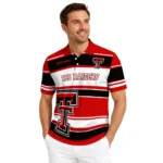 Texas Tech Red Raiders Polo Shirt Custom Horizontal Blocks Red Best Selling