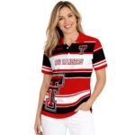 Texas Tech Red Raiders Polo Shirt Custom Horizontal Blocks Red Best Selling