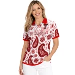 Texas Tech Red Raiders Polo Shirt Custom Paisley Florals Red White Best Selling