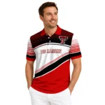 Texas Tech Red Raiders Polo Shirt Custom Slanted Stripes Red White Best Selling