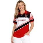 Texas Tech Red Raiders Polo Shirt Custom Slanted Stripes Red White Best Selling