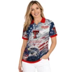 Texas Tech Red Raiders Polo Shirt Custom Star Brushstrokes Red Blue Best Selling