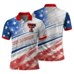 Texas Tech Red Raiders Polo Shirt Custom Star Stripes Red Blue Best Selling