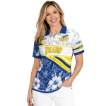 Toledo Rockets Polo Shirt Personalized Floral Angles Blue White Best Selling