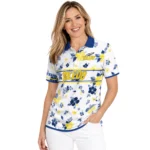 Toledo Rockets Polo Shirt Personalized Floral Pinstripe Blue White Best Selling