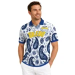 Toledo Rockets Polo Shirt Personalized Paisley Florals Blue White Best Selling